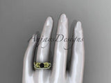 Unique 14kt yellow gold diamond,engagement ring set, Black Diamond ADLR221S - Vinsiena Designs