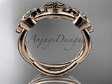 14kt rose gold celtic trinity knot wedding band, engagement ring CT7505G - Vinsiena Designs