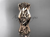 14kt rose gold celtic trinity knot wedding band, engagement ring CT7506G - Vinsiena Designs