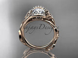 14kt rose gold celtic trinity knot engagement ring , wedding ring CT764 - Vinsiena Designs