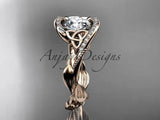 14kt rose gold celtic trinity knot engagement ring , wedding ring CT764 - Vinsiena Designs
