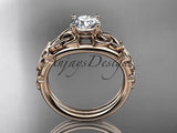 14kt rose gold celtic trinity knot engagement ring , wedding ring CT765 - Vinsiena Designs