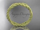 14k yellow gold twisted rope matte finish wedding band RP8117G - Vinsiena Designs