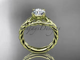14k yellow gold twisted rope engagement ring RP8125 - Vinsiena Designs