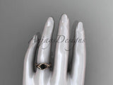 14kt rose gold Black Diamond twisted rope engagement ring RP8181 - Vinsiena Designs
