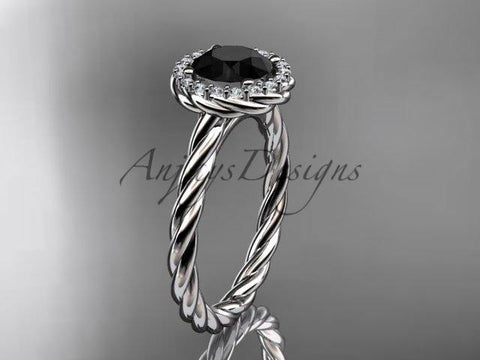 Anjay`s Designs Black Diamond Rope Engagement Rings
