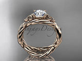 14kt rose gold celtic rope engagement ring RPCT9181 - Vinsiena Designs