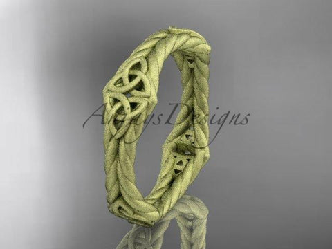 14k yellow gold matte finish rope celtic wedding band RPCT9356G - Vinsiena Designs