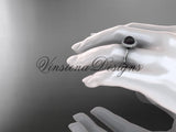 Unique platinum diamond Pearl engagement ring VBP10015 - Vinsiena Designs