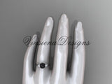 unique platinum diamond Pearl engagement ring VBP8225 - Vinsiena Designs