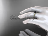 unique 14kt yellow gold diamond Pearl engagement ring VBP8225 - Vinsiena Designs