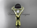 Unique 14kt yellow gold diamond, Pearl engagement ring VBP8245 - Vinsiena Designs