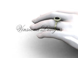 Unique 14kt yellow gold diamond engagement ring, Black Diamond VD10015 - Vinsiena Designs