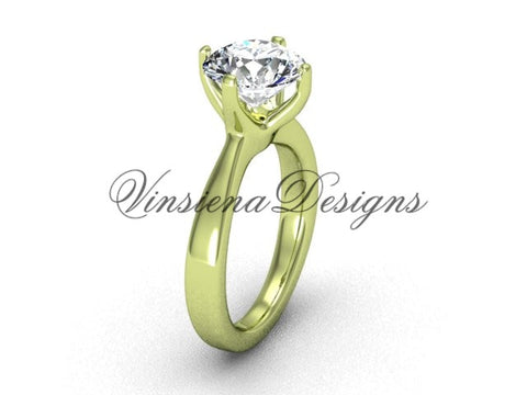 14k yellow gold engagement ring,wedding ring "Forever One" Moissanite VD10020 - Vinsiena Designs