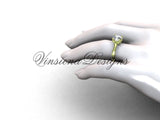 14k yellow gold engagement ring, "Forever One" Moissanite VD10021 - Vinsiena Designs