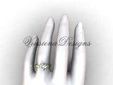 14k yellow gold engagement ring, "Forever One" Moissanite VD10021 - Vinsiena Designs
