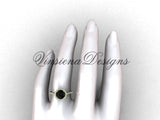 Unique 14kt yellow gold diamond engagement ring, Black Diamond VD10030 - Vinsiena Designs