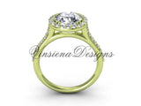 Unique 14kt yellow gold diamond wedding ring, engagement ring, "Forever One" Moissanite VD10030 - Vinsiena Designs