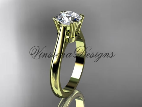 14k yellow gold wedding ring, engagement ring VD10058 - Vinsiena Designs