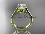 14k yellow gold wedding ring, engagement ring VD10058 - Vinsiena Designs