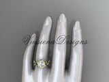 14k yellow gold leaf and vine, flower engagement ring, VD10065 - Vinsiena Designs