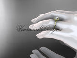 14k yellow gold leaf and vine engagement ring VD10075 - Vinsiena Designs
