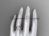 14k yellow gold leaf and vine engagement ring, "Forever One" Moissanite VD10076 - Vinsiena Designs