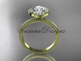 14k yellow gold engagement ring "Forever One" Moissanite VD10078 - Vinsiena Designs