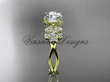 14kt yellow gold diamond Cherry Blossom flower, Sakura engagement ring  "Forever One" Moissanite VD8019 - Vinsiena Designs