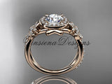 14kt rose gold  diamond Cherry Blossom flower, Sakura engagement ring "Forever One" Moissanite VD8089 - Vinsiena Designs