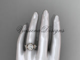 14kt rose gold  diamond Cherry Blossom flower, Sakura engagement ring "Forever One" Moissanite VD8089 - Vinsiena Designs