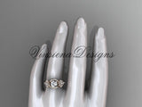 14kt rose gold  diamond Cherry Blossom flower, Sakura engagement ring "Forever One" Moissanite VD8091 - Vinsiena Designs