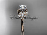 14kt rose gold  diamond Cherry Blossom flower, Sakura engagement ring VD8125 - Vinsiena Designs