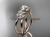 14kt rose gold  diamond Cherry Blossom flower, Sakura engagement ring  VD8130 - Vinsiena Designs