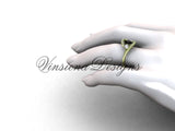 Unique 14kt yellow gold diamond wedding ring, engagement ring, Black Diamond VD8166 - Vinsiena Designs