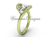 Unique 14kt yellow gold wedding ring, engagement ring, "Forever One" Moissanite VD8166 - Vinsiena Designs