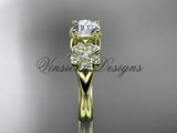 14kt yellow gold diamond Cherry Blossom flower, Sakura engagement ring  "Forever One" Moissanite VD8189 - Vinsiena Designs