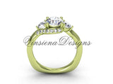 Unique 14kt yellow gold diamond wedding ring, engagement ring, "Forever One" Moissanite VD8225 - Vinsiena Designs
