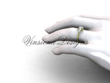 Unique 14kt yellow gold diamond wedding ring, engagement ring, "Forever One" Moissanite VD8225 - Vinsiena Designs