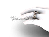 14kt rose gold butterfly engagement ring, Black Diamond VF301013 - Vinsiena Designs