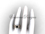 14kt rose gold butterfly engagement ring, Black Diamond VF301013 - Vinsiena Designs