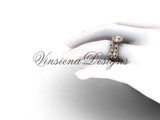 14kt rose gold butterfly engagement ring, "Forever One" Moissanite VF301013 - Vinsiena Designs