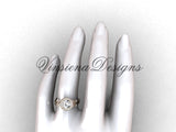 14kt rose gold butterfly, leaf and vine engagement ring VF301020 - Vinsiena Designs