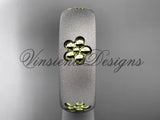 14kt platinum matte finish, floral, two tone engagement ring, wedding band VF301023G - Vinsiena Designs