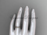 14kt rose gold stackable, stacking ring, wedding band, midi ring, black enamel WB120016 - Vinsiena Designs