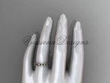 14kt rose gold stackable, stacking ring, wedding band, midi ring, black enamel WB120017 - Vinsiena Designs