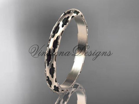 14kt rose gold stackable, stacking ring, wedding band, midi ring, black enamel WB120018 - Vinsiena Designs