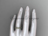 14kt tellow gold stackable, stacking ring, wedding band, midi ring, black enamel WB120018 - Vinsiena Designs