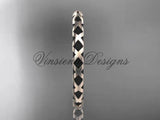 14kt rose gold stackable, stacking ring, wedding band, midi ring, black enamel WB120022 - Vinsiena Designs