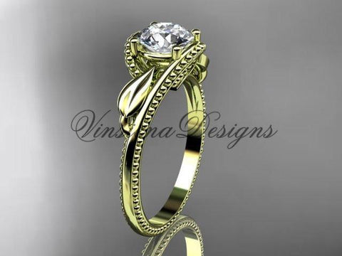 Unique 14kt yellow gold engagement ring ADLR322 - Vinsiena Designs